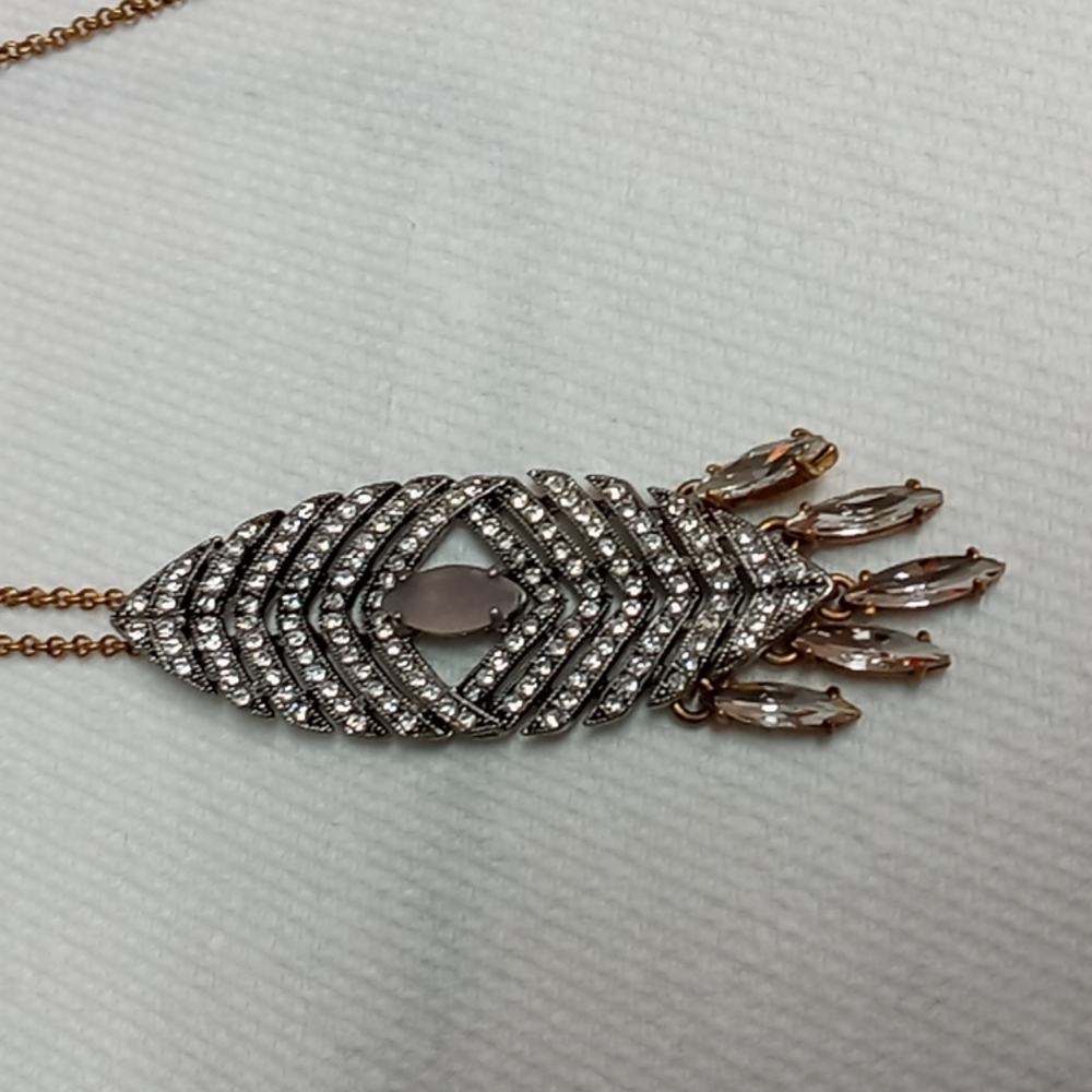 J Crew EX Large Crystal Chandelier Charm Necklace